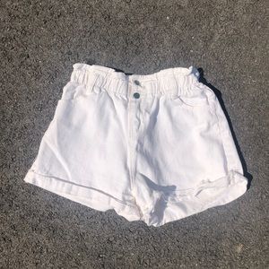 White shorts with elastic waistband